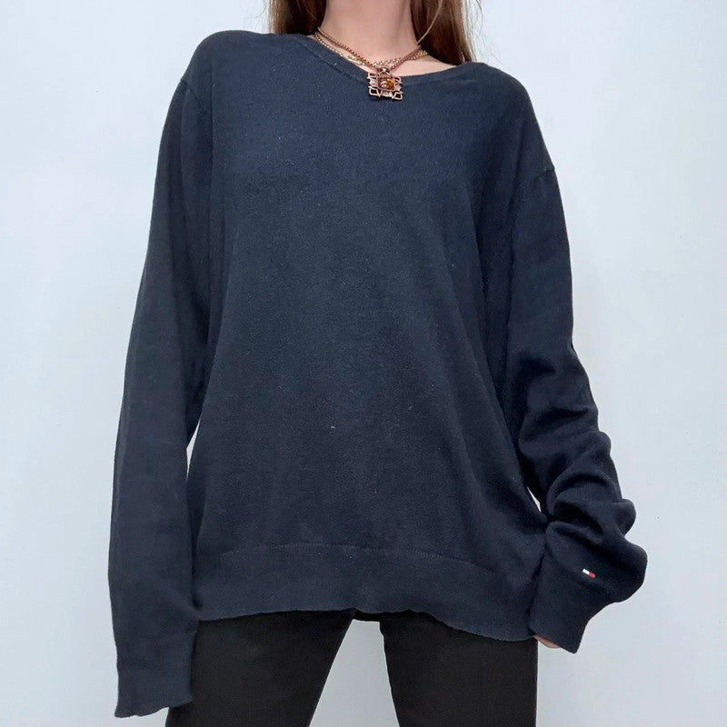 navy blue slouchy oversized jumper