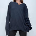 navy blue slouchy oversized jumper