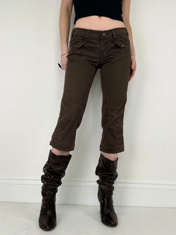 napoleonic brown cropped capri pants