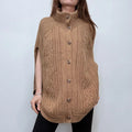 tan cable knit cape cardigan