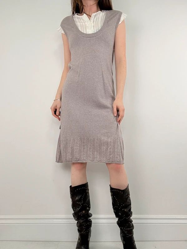 knitted Sandro layered shirt dress