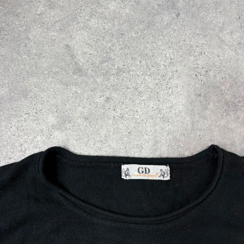 black long sleeve printed nepolion detailed t-shirt