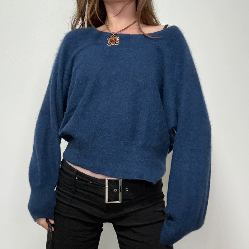 angora knitted slouchy batwing jumper