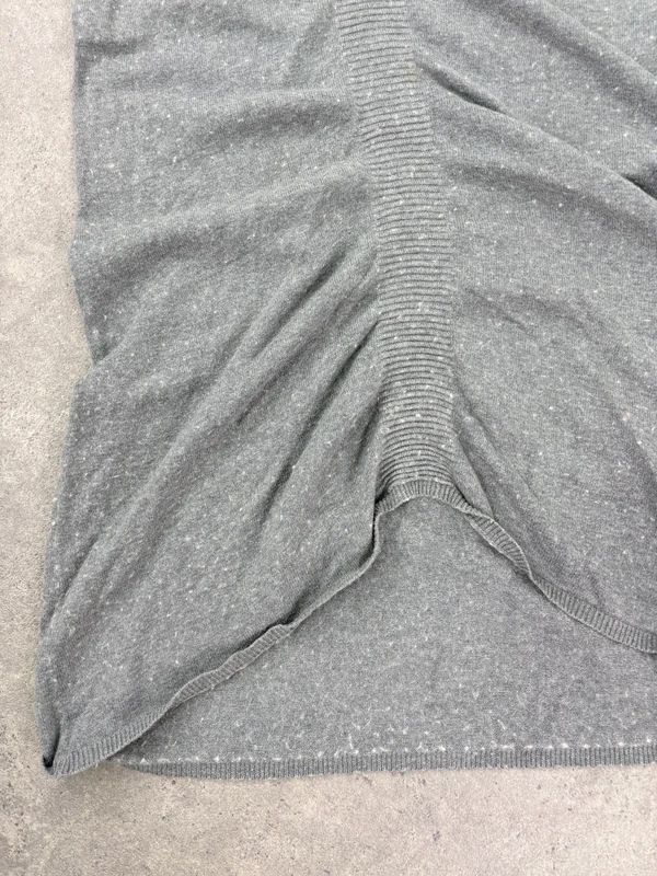 grey gathered draped front asymmetric dress