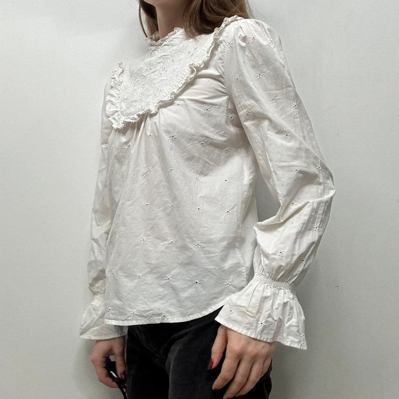 white lace cotton shirt