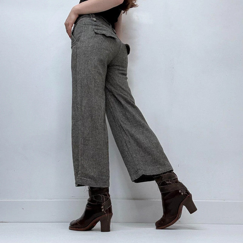 flared cropped suit pants