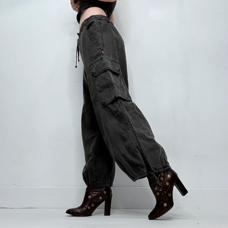 Jean Paul Gaultier oversized baggy low rise drawstring trousers