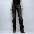 straight leg dark denim cargo jeans