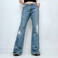 flared distressed jeans
