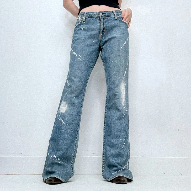 flared distressed jeans