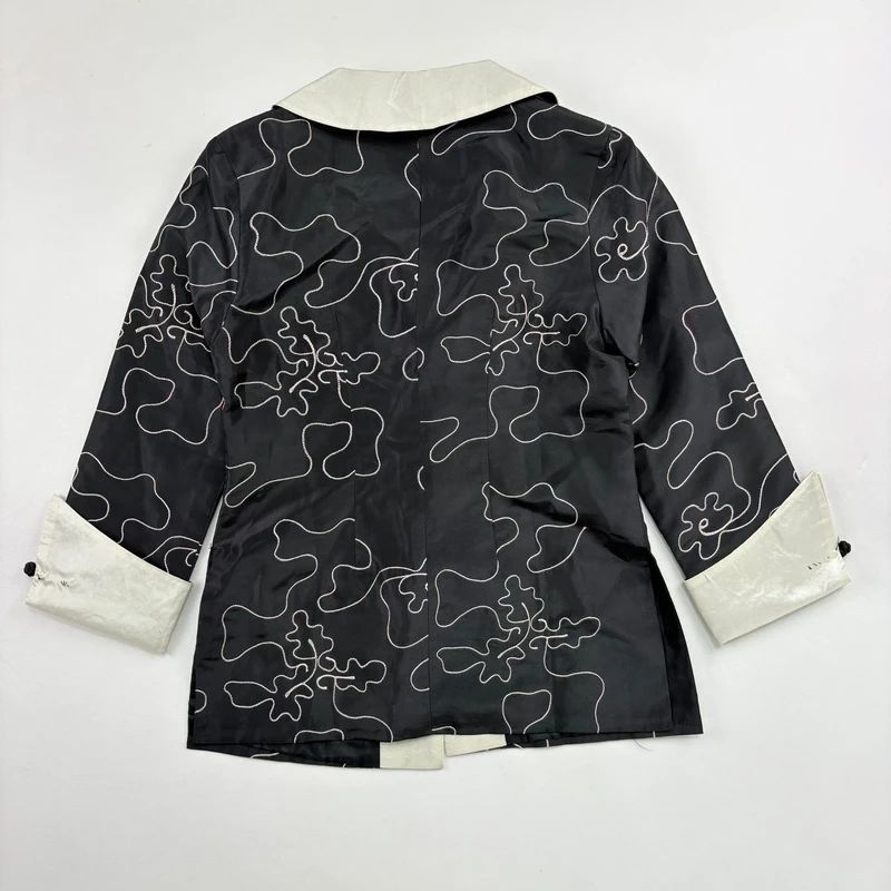 black Embroidered Silk Jacket