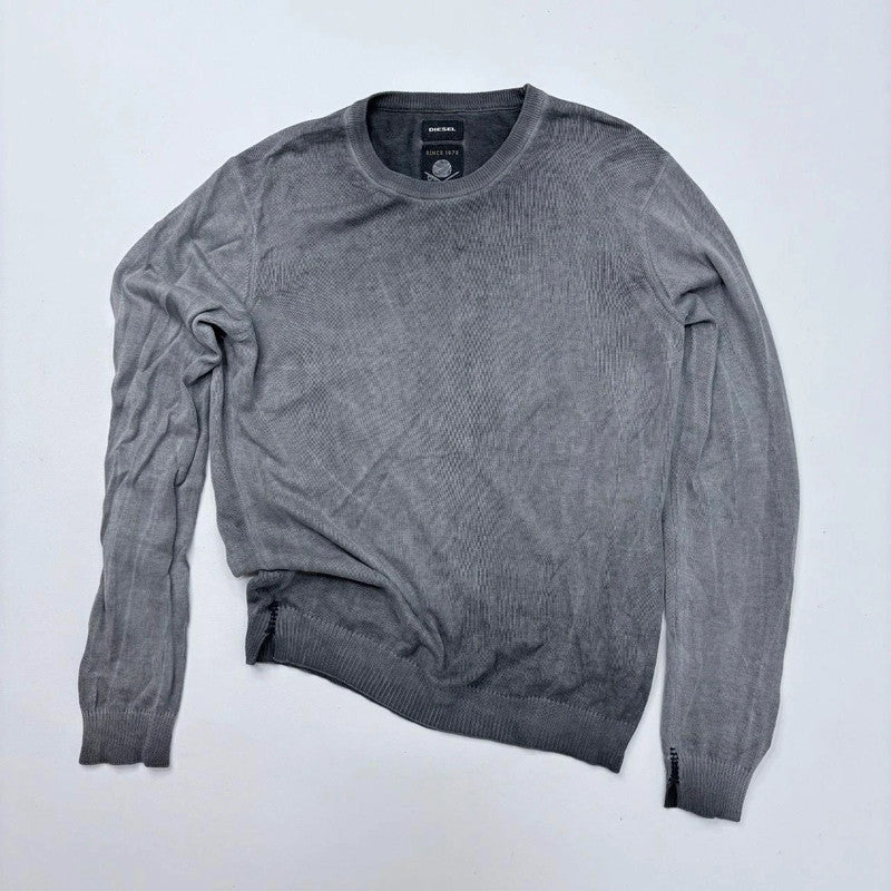 grey distressed diesel jumper