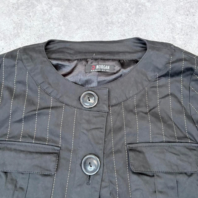 pinstripe oversized button peacoat