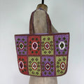 Beaded patchwork hippy boho tote handbag