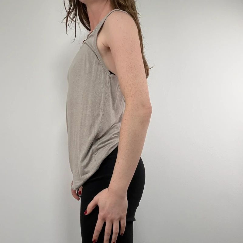 beige slouchy square neck vest top