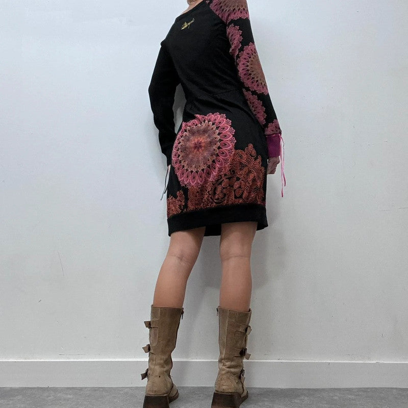 black desigual graphic y2k dress