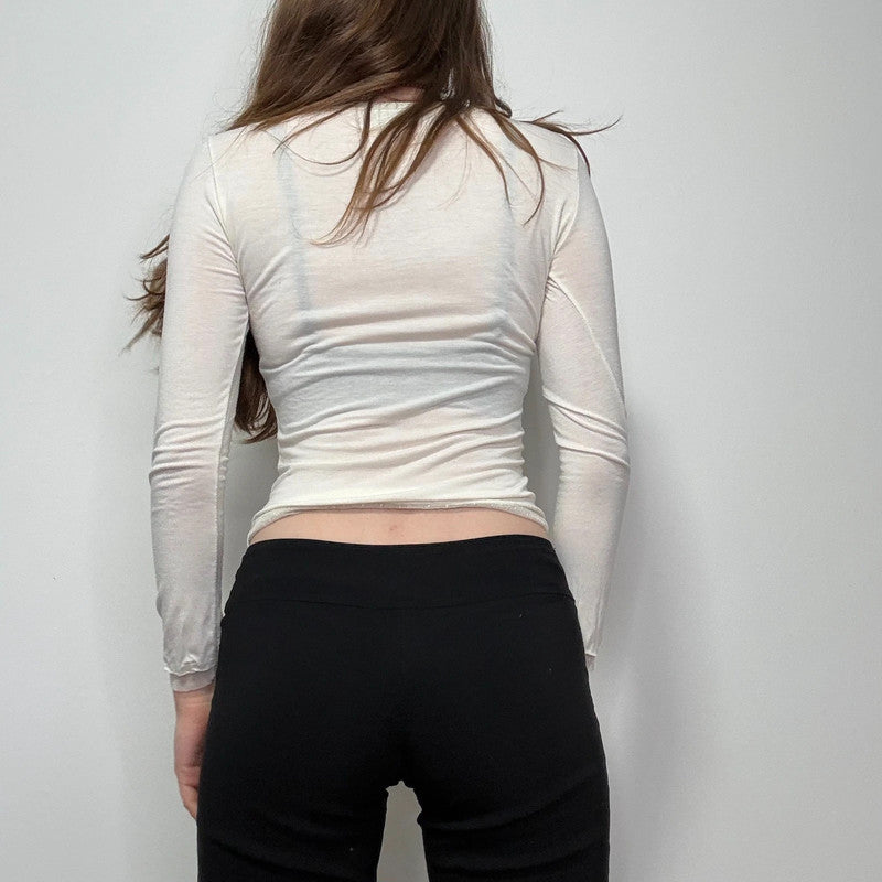 white layered lace t-shirt