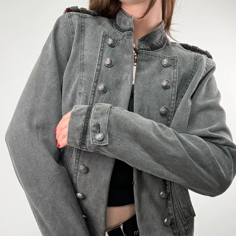 Khaki military napoleon military jacket