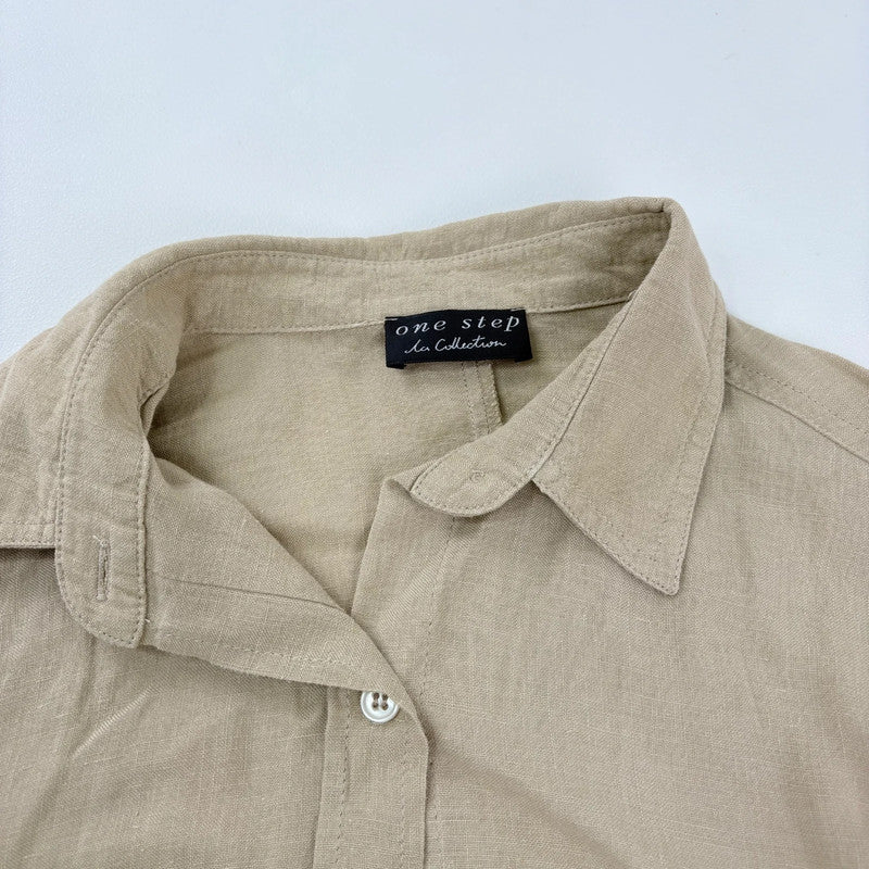 backless cut out linen shirt
