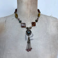 earthy tone beaded chain flower fairy necklace