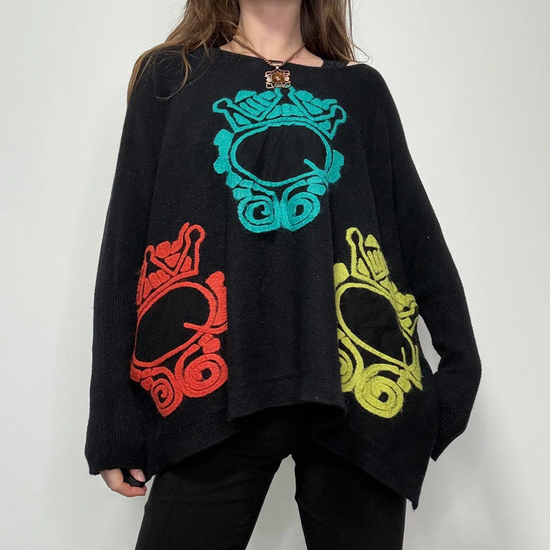 black batwing slouchy Save The Queen jumper