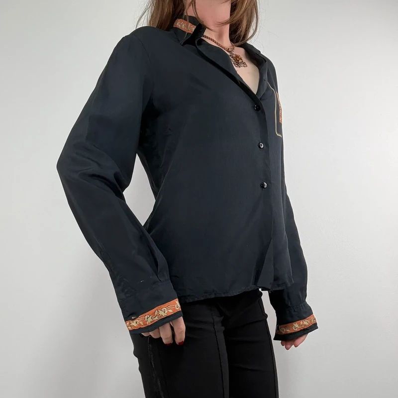 black paisley handkerchief printed shirt