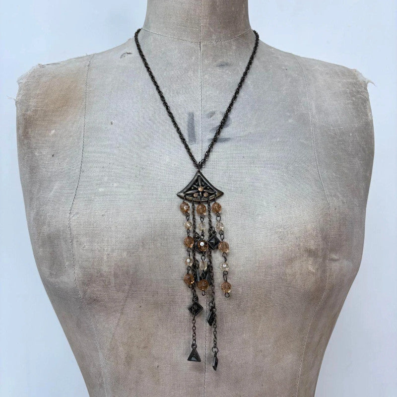 boho hanging bead necklace