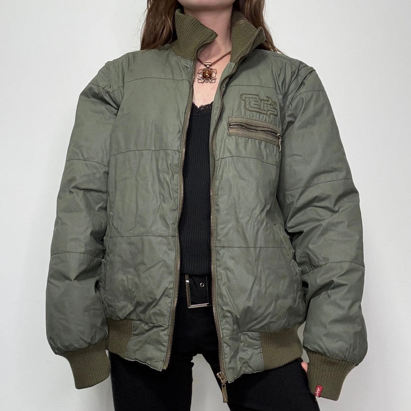 Levi's Khaki puffer bomber jacket