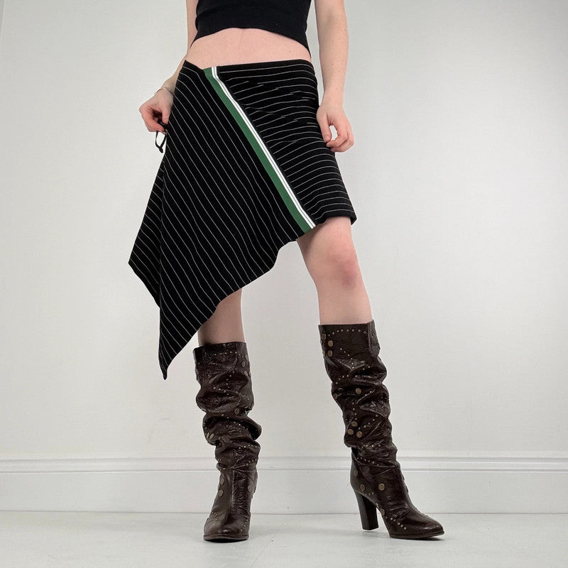 Cop Copine asymmetric black pinstripe skirt