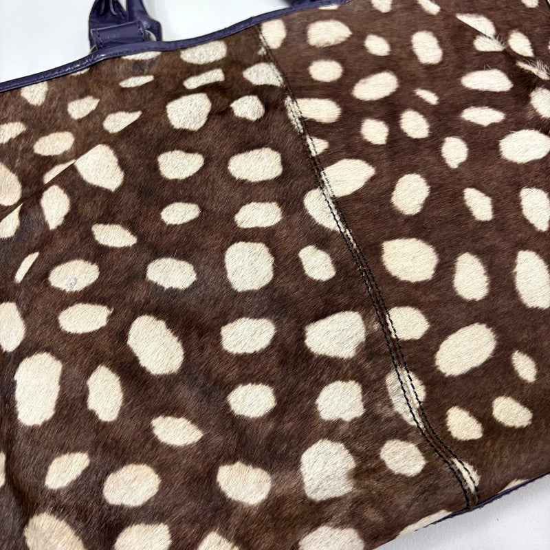 cowhide fawn leather shoulder bag