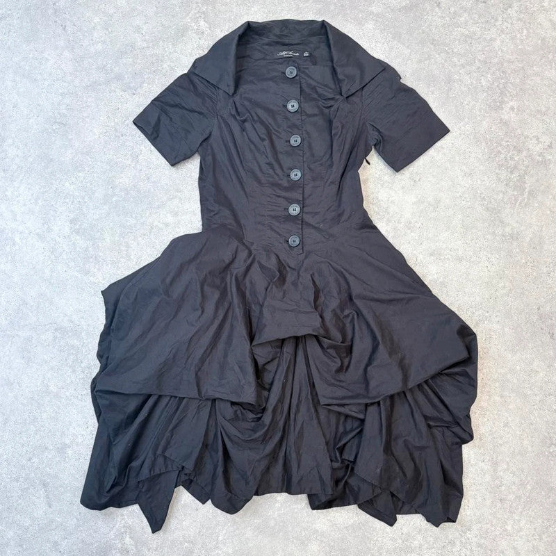 black puff allsaints grunge dress