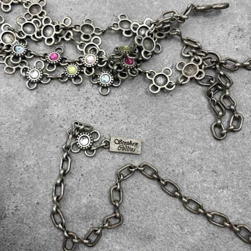 silver waist chain gem embellished chain belt