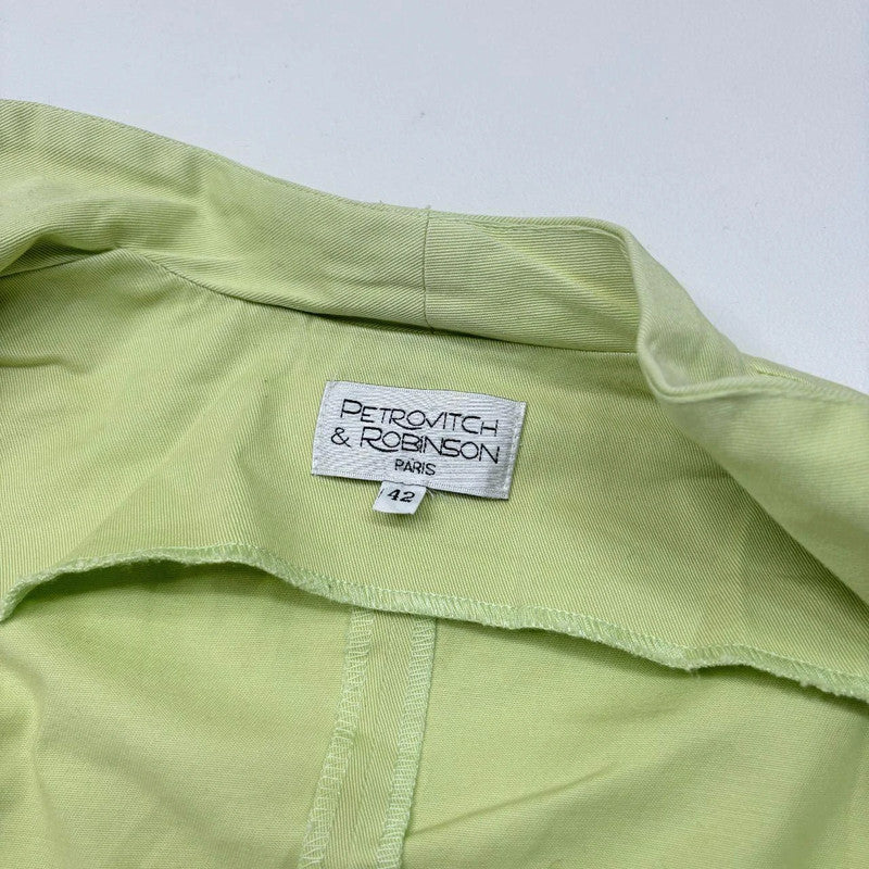 green cropped minimalist jacket