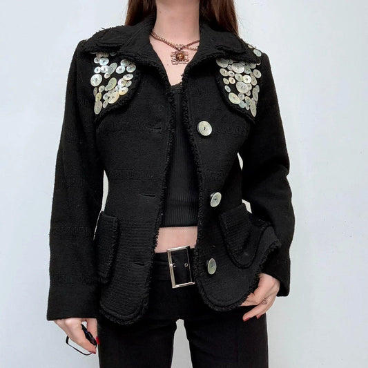 black mother of pearl button jacket
