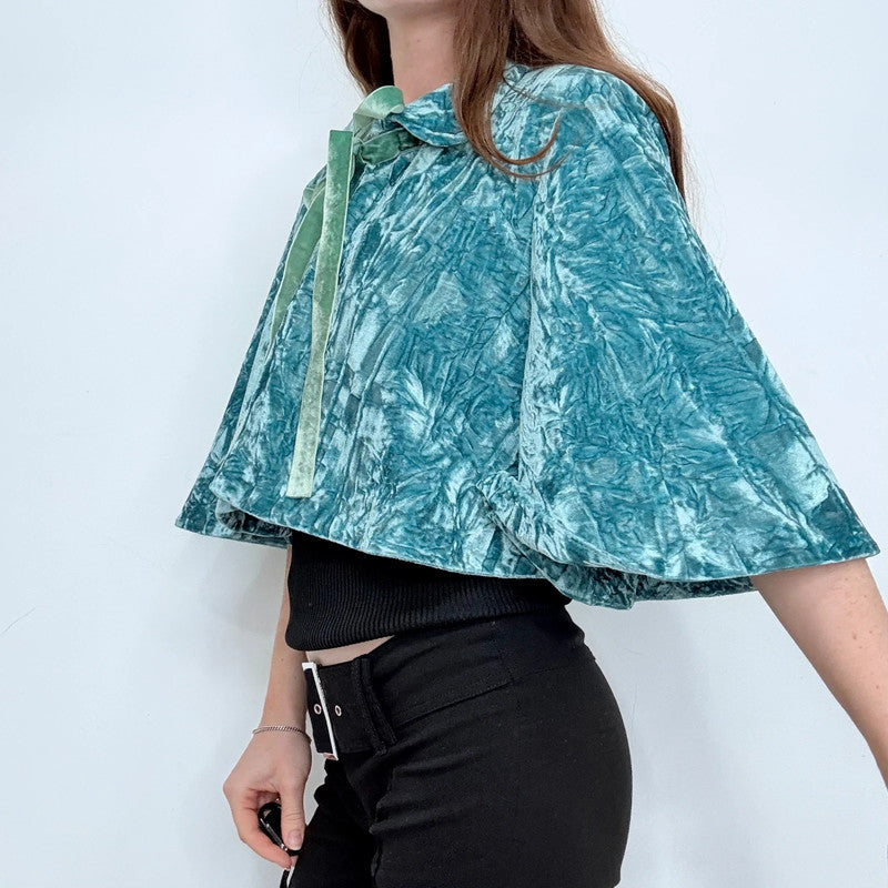 vintage flared velvet bed jacket