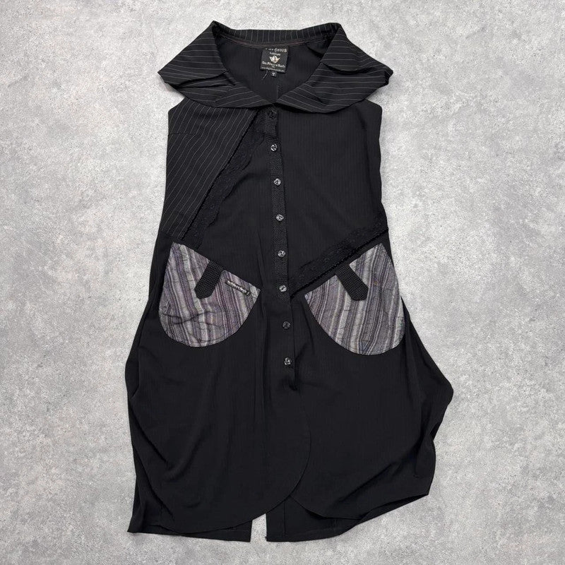 pinstripe structured cargo dress
