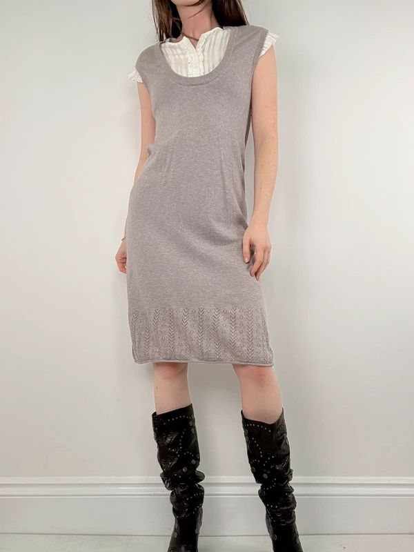 knitted Sandro layered shirt dress