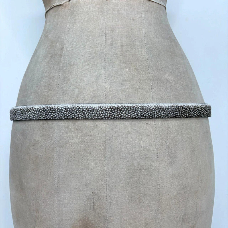 pony cowhide polkadot leather belt
