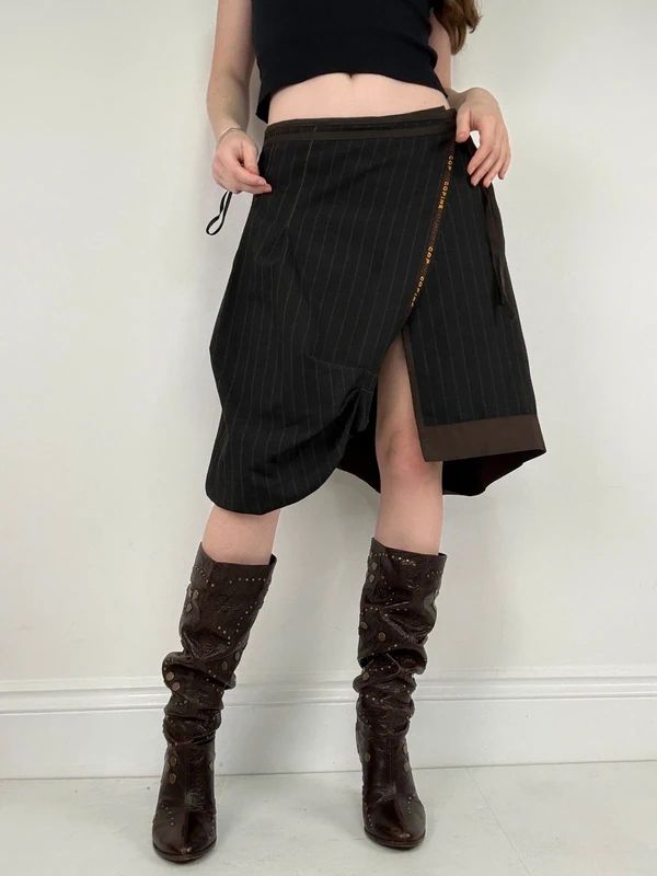 Cop Copine asymmetric puff midi skirt