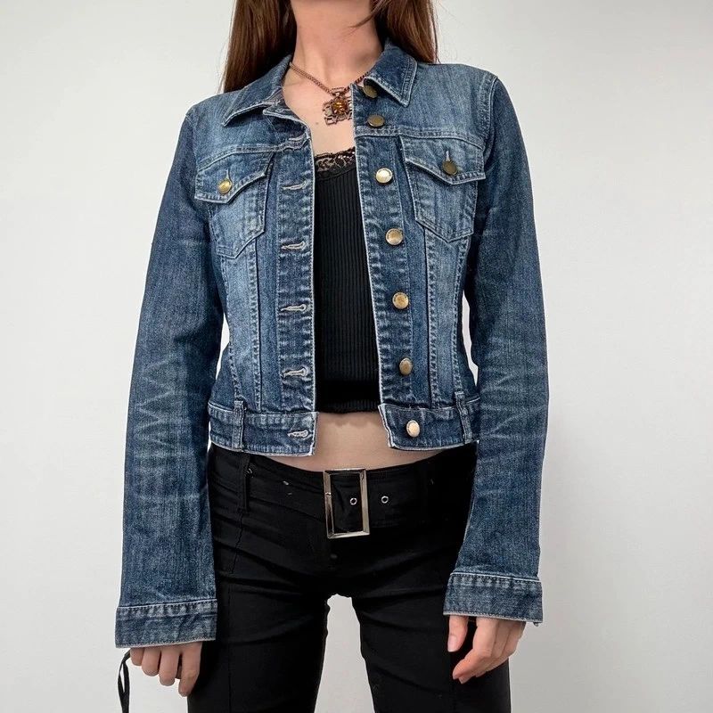 Distressed Cropped Denim Jacket