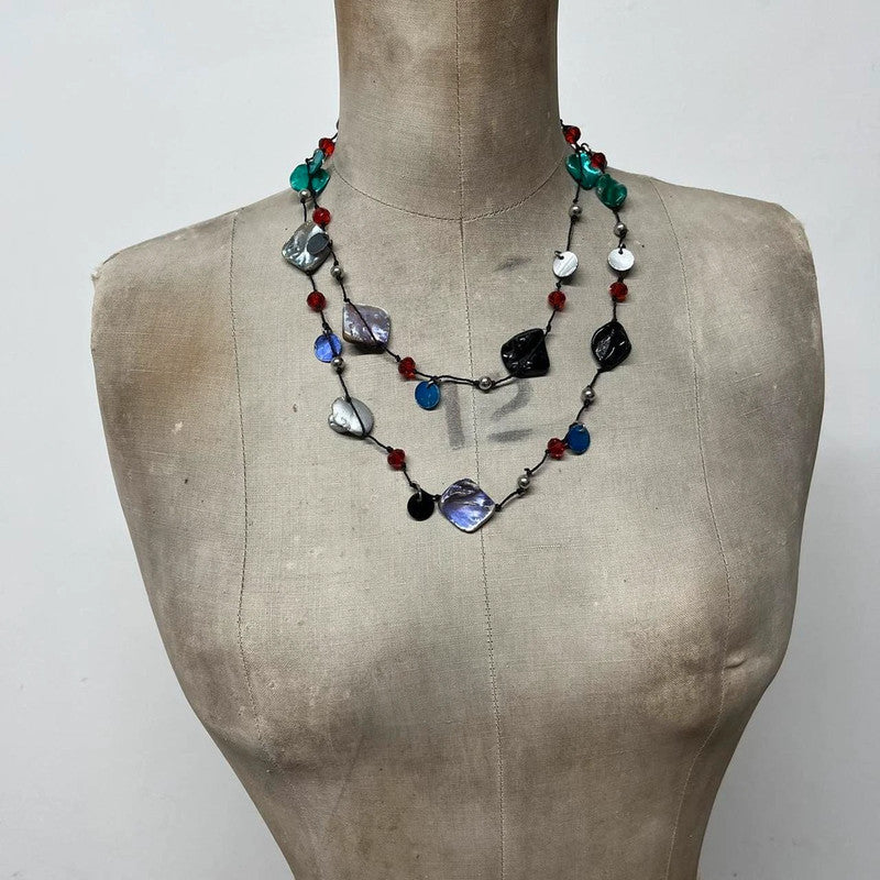 Chunky boho Pearl layered necklace