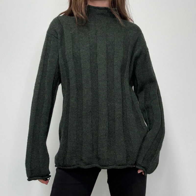 green J crew fisherman jumper
