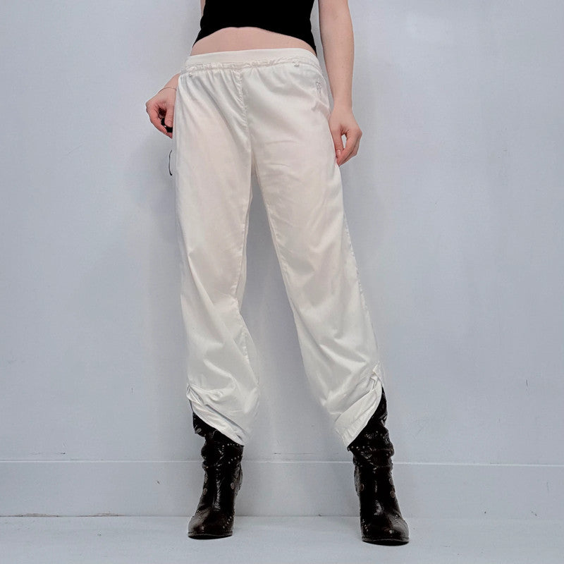 white pleated draped Cop Copine trousers