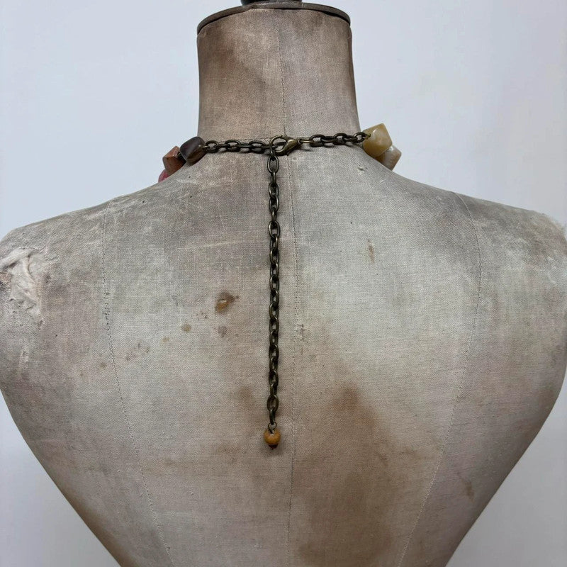 layered chain crystal necklace