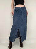 navy linen a-line maxi skirt