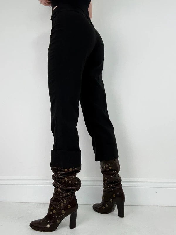 black cropped capri paints