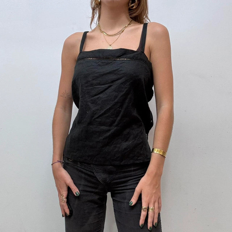 Vintage black linen vest