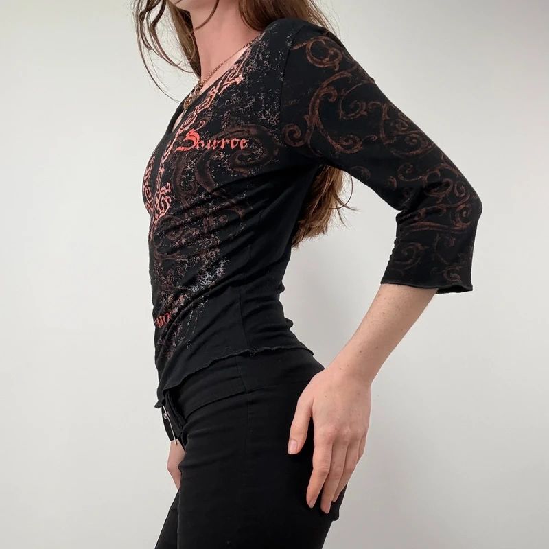 Black Graphic Grunge T-Shirt