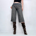 cop copine flared wide leg capri pants