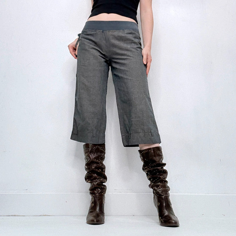 cop copine flared wide leg capri pants